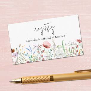 Cartão De Informações Registro de Chás de panela de Flor Selvagem