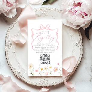 Cartão De Informações Registro de código QR Arco Caprichoso flores silve