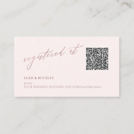 Cartão De Informações Registro de Código QR ArtsApp Faux Rose Gold Scrip