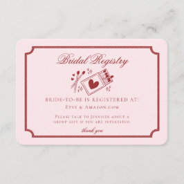 Cartão De Informações Registro de Noiva Rosa Casamento Perfeito Feito no