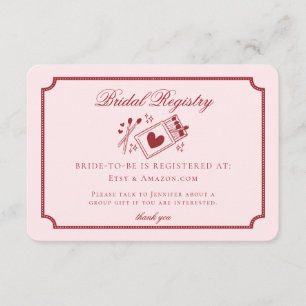 Cartão De Informações Registro de Noiva Rosa Casamento Perfeito Feito no