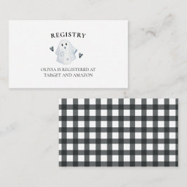 Cartão De Informações Registro de Pequeno Boo Chá de fraldas do Hallowee