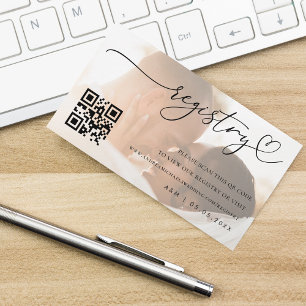 Cartão De Informações Registro de Presente de Casamento de Foto e Código