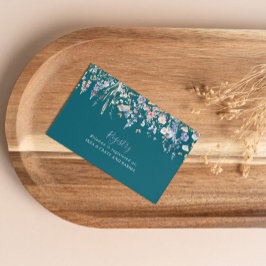 Cartão De Informações Registro de Presente de Casamento Verde de Flor Se