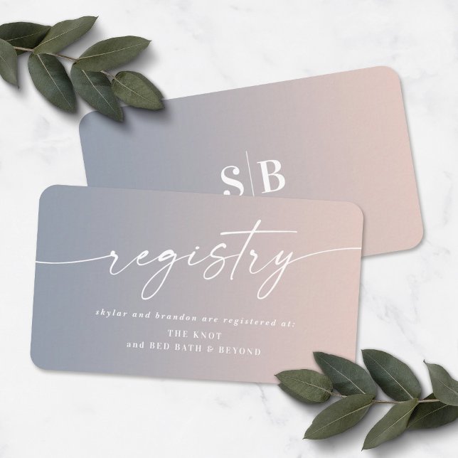 Cartão De Informações Registro de Presente de Chá de casamento Azul e Ro (Criador carregado)