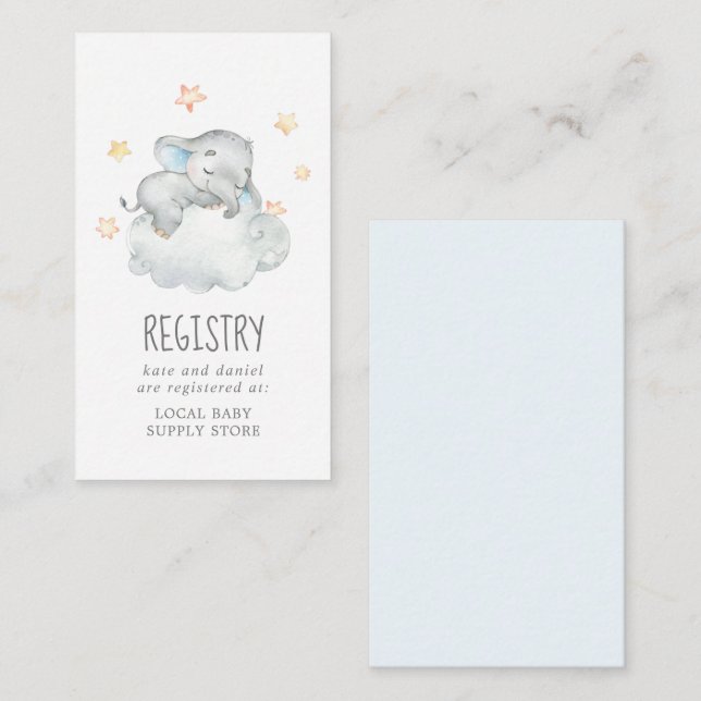 Cartão De Informações Registro de Presente para Chá de fraldas de Menino (Frente/Verso)