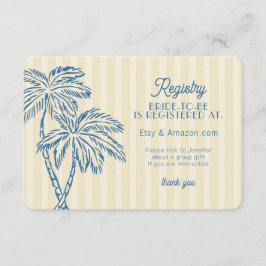 Cartão De Informações Registro de Presentes Amarelo Pastel de Palm Sprin