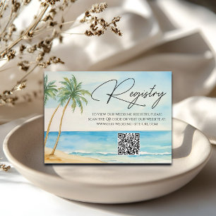 Cartão De Informações Registro de Presentes de Casamento Código QR Palme