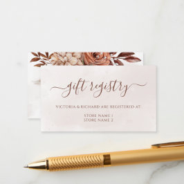 Cartão De Informações Registro de Presentes de Casamento Floral Boho Ter