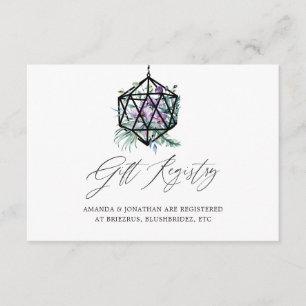 Cartão De Informações Registro de Presentes de Casamento Floral com Terr