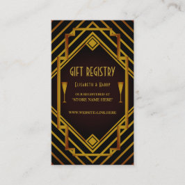 Cartão De Informações Registro de Presentes de Casamento Gatsby Gold 202