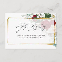 Cartão De Informações Registro de Presentes de Casamento Geométrico Flor