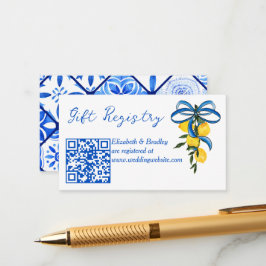 Cartão De Informações Registro de presentes de chá de panela de fita azu