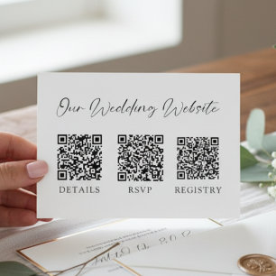 Cartão De Informações Registro de presentes de RSVP de código QR de casa