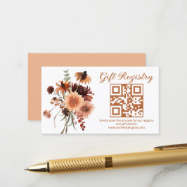 Cartão De Informações registro de presentes de terracota floral código q