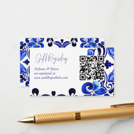 Cartão De Informações Registro de presentes dos azulejos do Mediterrâneo