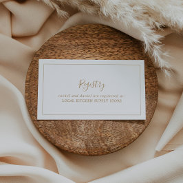 Cartão De Informações Registro de presentes Dourado minimalista