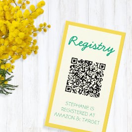 Cartão De Informações Registro de Presentes Fresco Amarelo e Verde para