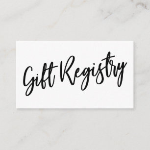 Cartão De Informações Registro de Presentes Pretos e Brancos de Manuscri