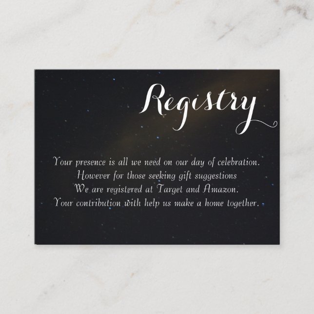 Cartão De Informações Registro de Sonhos Celestiais (Frente)