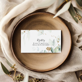 Cartão De Informações Registro Dourado Eucalyptus Calliographic Wedding