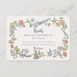Cartão De Informações Registro Floral Bebê do Partido do Jardim primaver