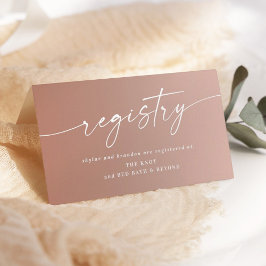 Cartão De Informações Registro Mínimo de Casamento Fade de Ombre Clay &