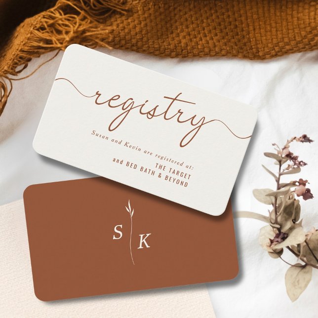 Cartão De Informações Registro Mínimo de Oferta de Chá de casamento Mono (Criador carregado)