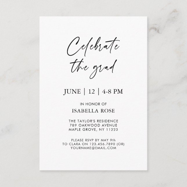 Cartão De Informações Registro Mínimo de Presente do Fundo de Formandos (Frente)