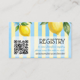 Cartão De Informações Registro QR do Chuveiro Nupcial Floral Azul Main S