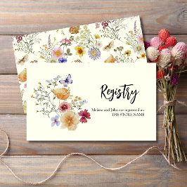 Cartão De Informações Registro Rustic Boho Wildflower