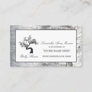 Cartão De Informações Registro Rustic Silver Birch Tree Chá de fraldas G