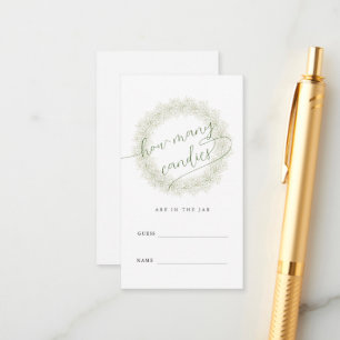 Cartão De Informações Respiração do bebê Quantas Candies Game Chá de pan