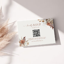 Resposta de Casamento com Código QR Floral de Terr