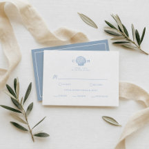 Resposta de Casamento Minimalista Azul Costeira