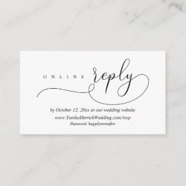 Cartão De Informações Resposta de Casamento RSVP Online, Enclo Moderno M