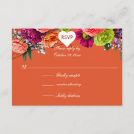 Cartão De Informações Resposta de Rosa Laranja e Rosa