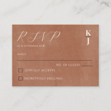 Resposta de RSVP de Casamento Minimalista em Terra