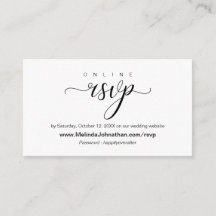 Resposta de RSVP de Casamento Online Elegante