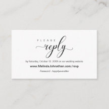 Resposta de RSVP de Casamento Online Elegante