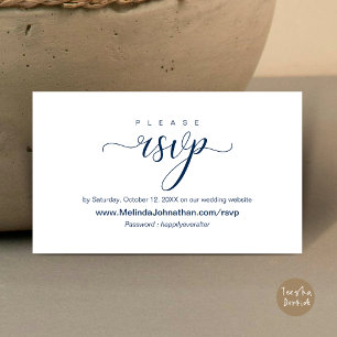 Cartão De Informações Resposta de RSVP de Casamento Online, elegante