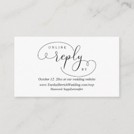 Cartão De Informações Resposta de RSVP Online, Casamento Moderno