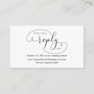 Cartão De Informações Resposta de RSVP Online, Casamento Moderno