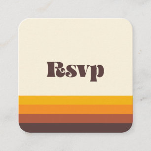 Cartão De Informações Resposta RSVP com código QR retrô vintage