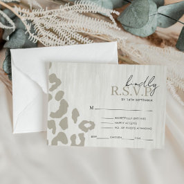 Cartão De Informações Resposta RSVP de Casamento de Impressão Animal