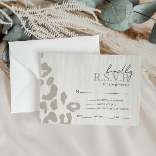Cartão De Informações Resposta RSVP de Casamento de Impressão Animal