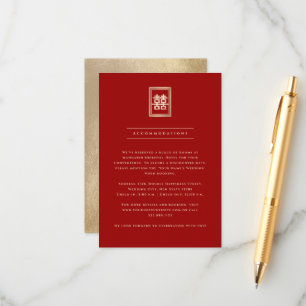 Cartão De Informações Retângulo Clássico Felicidade Dupla Casamento Chin