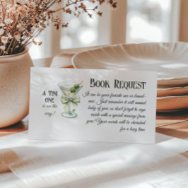 Cartão De Informações Retro A Tini One Martini Book For Baby Shower Game