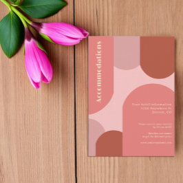 Cartão De Informações Retro Arches Casamentos Cor-de-Rosa De Coral