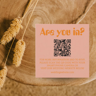 Cartão De Informações Retro Bold Groovy Wedding RSVP